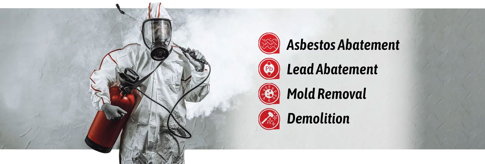 hazmat man next to list of services